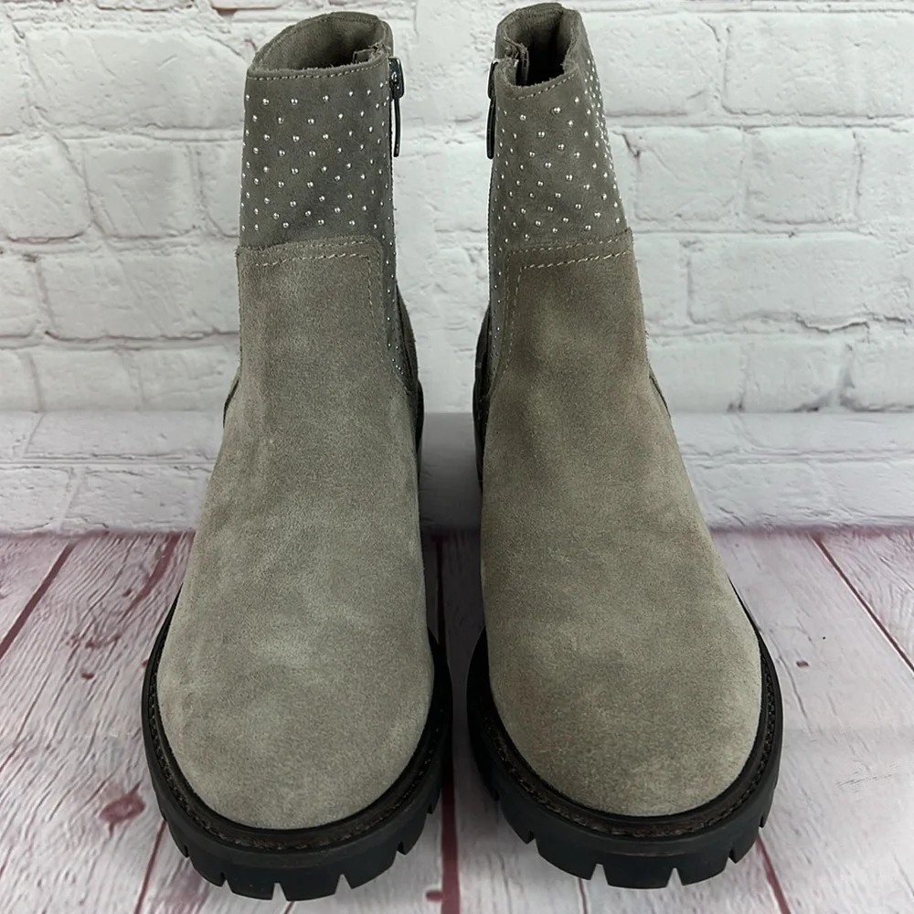 Steven Natural Comfort Latte Suede Studded Bootie Size 8